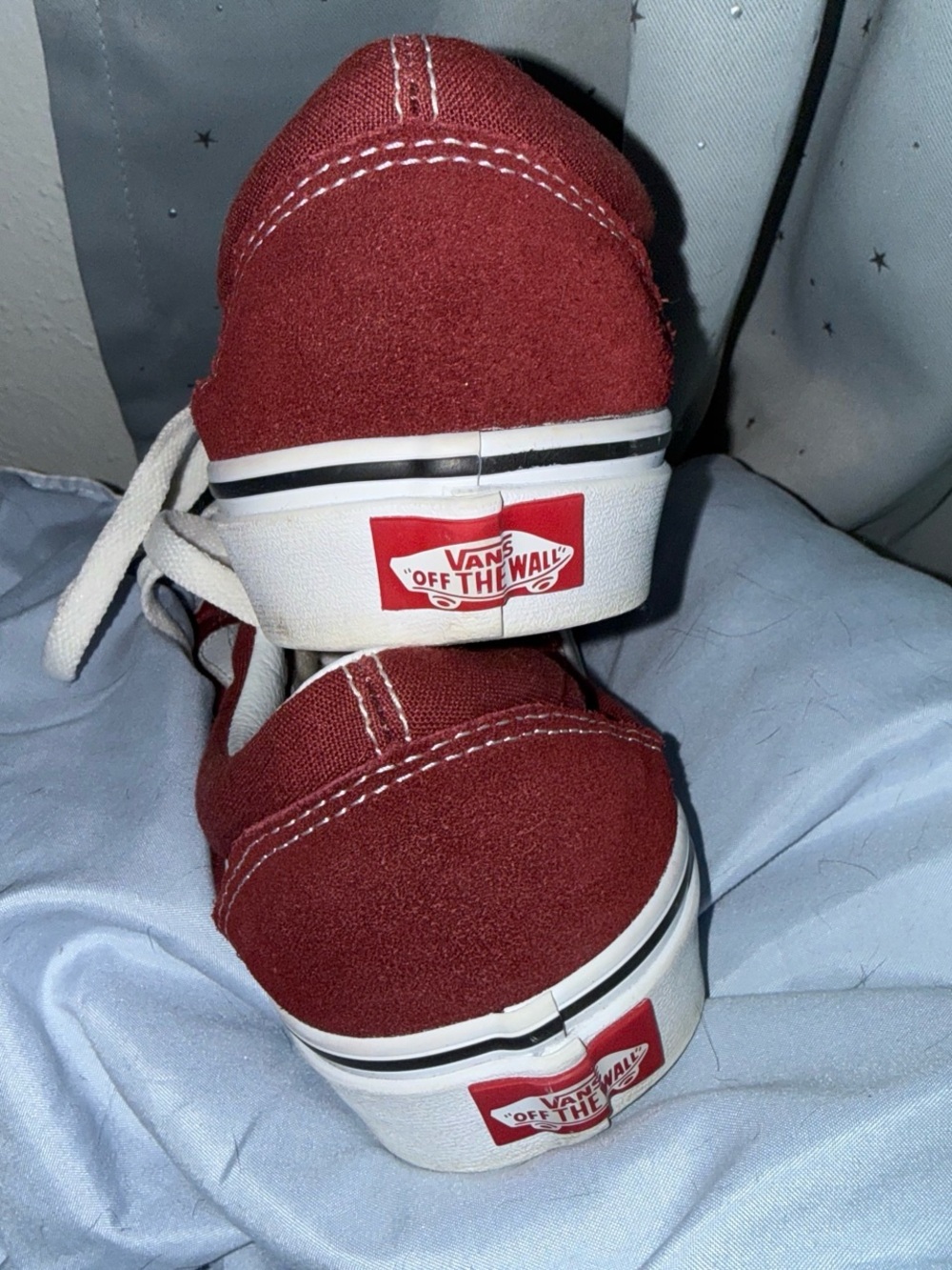 Vans Burgundy Canvas Low-Top Sneakers with White Stripe - Picture 5 of 5
